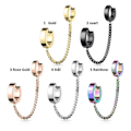 Miniatyrbillede 4 af 10: Tragus Linked kæde med Hoops øreringe i IP-316L kirurgisk stål 4 Stål