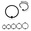 Miniatyrbillede 2 af 2: 8 mm. Fleksibel BCR Piercing i sort IP-belagt 316L stål Black