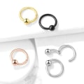 Miniatyrbillede 1 af 8: 10 mm Segment Ring i IP 316L kirurgiskt stål med kula 1 Guld
