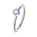 Miniatyrbillede 4 af 11: 1Næsepiercing ring i 316 stål med "Glow in the dark" sten 5 Guld/vit