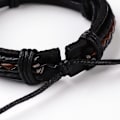 Miniatyrbillede 2 af 2: Handgjord Justerbar svart och brun läderarmband