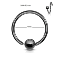 Miniatyrbild 2 av 2: Flexibel BCR Piercing i IP Svart 316L stål 20GA-10 mm Ø
