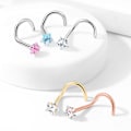 Miniatyrbillede 4 af 9: 1 påskruet næsepiercing i 316L stål med 3 mm stjerneformet CZ 5 Roseguld/vit CZ