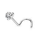 Miniatyrbilde 5 av 8: Påskrudd nesepiercing i 316L stål med 3 mm hjerteformet zirkon 4 rosa