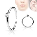 Miniatyrbillede 3 af 7: Piercing ring i  316L Kirurgiskt stål med cubik zirkon 1 AB