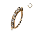 Miniatyrbild 1 av 2: Piercingring i Rödguldpläterad 316L stål med Spikes och CZ