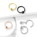 Miniatyrbillede 2 af 8: 8 mm Segment Ring i IP 316L kirurgiskt stål med kula Pink gold