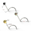 Miniatyrbillede 3 af 3: Skruvbar näspiercing i G23 Titanium med 3 mm  Kula ball svart