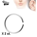 Miniatyrbilde 9 av 9: 2 stk. 10 mm Piercing ring i glødet 316L kirurgisk stål (8 valg) 3 Grön