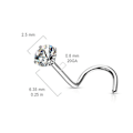 Miniatyrbillede 2 af 3: Skruvbar näspiercing i IP pläterad 316L stål med 2;5 mm Rosa CZ