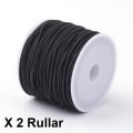 Miniatyrbillede 1 af 3: Note 2 Ruller med ca.: 24~26 mt. Sort elastisk tråd 0,8 mm.