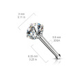 Miniatyrbild 2 av 2: Pack med 5 st. Näspiercing i 316L stål med 3 mm cubik zirkon