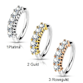 Miniatyrbild 2 av 6: Böjbar Piercingring i IP Rödguldpläterad kirurgiskt stål 5  CZ Rött guld