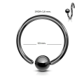Pikkukuva 1 / 2: Flexibel BCR Piercing i IP Svart 316L stål 14 GA-10 mm Ø Black