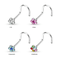 Miniatyrbild 2 av 2: Pack  4 Skruvbara blomformade näspiercing i 316L stål