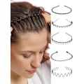 Pikkukuva 2 / 3: Pack 5 Svarta diadem i metall