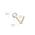 Miniatyrbillede 3 af 11: 1 L-formet næsepiercing i 316 stål med "Glow in the dark" sten 7 Roseguld/Rosa