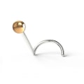 Miniatyrbild 2 av 3: Skruvbar näspiercing i G23 Titanium med 3 mm  Kula ball rose guld