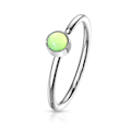 Miniatyrbild 7 av 11: 1Näspiercing ring i 316 stål med "Glow in the dark" sten 4  Stål/Grön