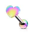 Miniatyrbillede 8 af 9: Hjerteformet Tragus/bruskpiercing/studs IP-316L stål (5 valg) 3 Svart
