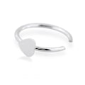 Pikkukuva 1 / 2: 1 st. 8 mm Näspiercing ring i silver med 3 mm. Hjärta