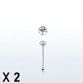 Miniatyrbilde 3 av 5: Merk 5 stk. Nesepiercing i sølv med 2 mm. rund hvit rhinestone (k) x5 pn