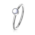 Miniatyrbillede 6 af 11: 1Næsepiercing ring i 316 stål med "Glow in the dark" sten 6 Svart/vit