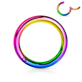 Pikkukuva 1 / 5: 6 mm"Hinged"Segment Piercingring i Implant Titanium 1,2mm tiock Multicolor