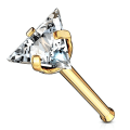 Miniatyrbild 8 av 11: 1 st. Näspiercing i 316 Kirurgiskt stål med trekantigt 3,5 mm CZ 8 Stål med Rosa CZ