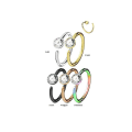 Miniatyrbillede 2 af 6: Piercing ring i hærdet 316L kirurgisk stål med cubic zirconia 2 guld
