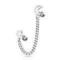 Miniatyrbillede 1 af 3: Barbell Linked kæde med Star/Moon i titaniumbelagt 316 stål