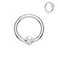Miniatyrbild 8 av 11: 1st. Piercingring i Härdad 316L kirurgiskt stål 1,2x8mm med CZ 4 AB (Aurora Borealis)