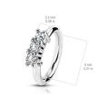 Miniatyrbild 2 av 6: Böjbar Piercingring i IP Pläterad 316L kirurgiskt stål 5 vita CZ 2 Gold
