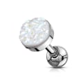 Pikkukuva 1 / 3: Tragus/rustolävistykset 6 mm. Valkoinen Druzy kivi White