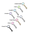 Pikkukuva 1 / 11: 1 Näspiercing i 316 Kirurgiskt stål med "Glow in the dark" sten 1 Stål/Ametist