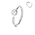 Miniatyrbillede 4 af 6: Piercing ring i Härdad 316L kirurgiskt stål med cubik zirkon Gold