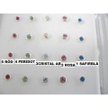 Miniatyrbild 1 av 3: 1 st. Rund näspiercing i 925 sterling silver med 2 mm. strass(k) 7 Ljus lila