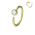 Miniatyrbillede 3 af 6: Pakke 5 Piercing ringe i 316L kirurgisk stål med cubic zirconia