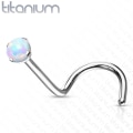 Miniatyrbild 3 av 3: Skruvbar näspiercing i Implant Grade Titanium med 3 mm. Blå Opal 2 Blå opal