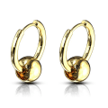 Pikkukuva 1 / 9: 1Par 17 mm Hoops örhängen i IP 316L Kirurgiskt stål med kula 1Guld