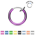 Pikkukuva 1 / 9: Clip On Titanium pläterad ring för näsa (Non-Piercing Septum) clip on ring svart