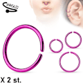 Miniatyrbillede 1 af 9: 2 stk. 10 mm Piercing ring i udglødet 316L kirurgisk stål (8 valg) 1 Fuxia