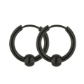 Miniatyrbilde 4 av 6: 1 Par 10 mm. Hoops örhängen i IP Pläterad stål med kula Silver grey