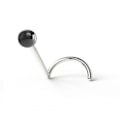 Pikkukuva 1 / 3: Skruvbar näspiercing i G23 Titanium med 3 mm Svart Kula