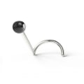 Miniatyrbild 2 av 3: Skruvbar näspiercing i G23 Titanium med 3 mm  Kula ball svart