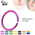 Miniatyrbild 2 av 9: 2st. 10 mm Piercing ring i annealed 316L Kirurgisk stål  (8 val) 1 Fuxia