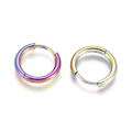 Miniatyrbild 2 av 2: 1Par 12-13 mm Hoops örhängen i 316L Rainbomfärgad stål