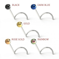 Miniatyrbillede 2 af 3: Skruvbar näspiercing i G23 Titanium med 3 mm Rainbow  Kula