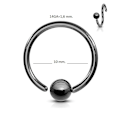 Miniatyrbilde 1 av 2: Fleksibel BCR Piercing i IP Sort 316L stål 14 GA-10 mm Ø Black