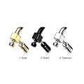 Pikkukuva 3 / 4: Hammarformad Tragus/Cartilage Studa  i IP-316L stål 3 Titanium